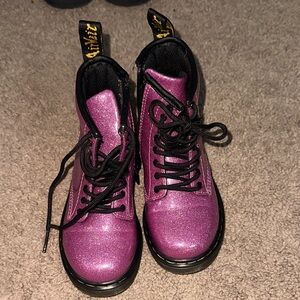 Dr. Martens Kids Pink Glitter Boots